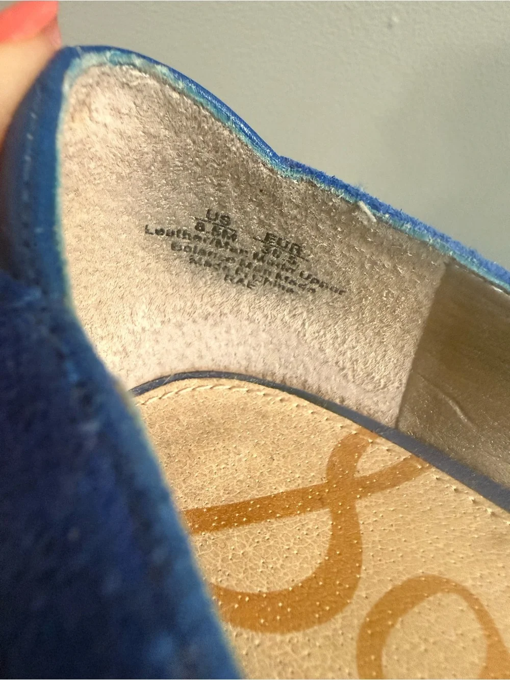 Sam Edelman Electric Blue Suede Pointed Flats
